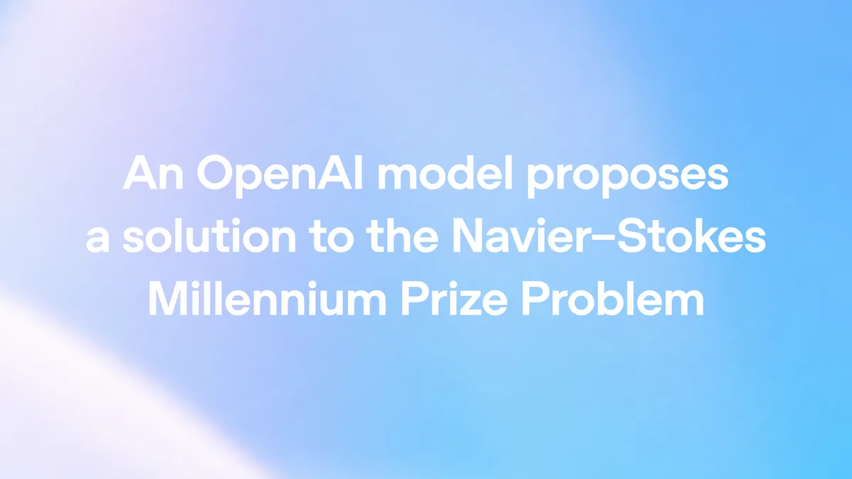 OpenAI has published an AI-generated proposed solution to the Navier–Stokes Millennium Prize Problem with a formal Lean proof.