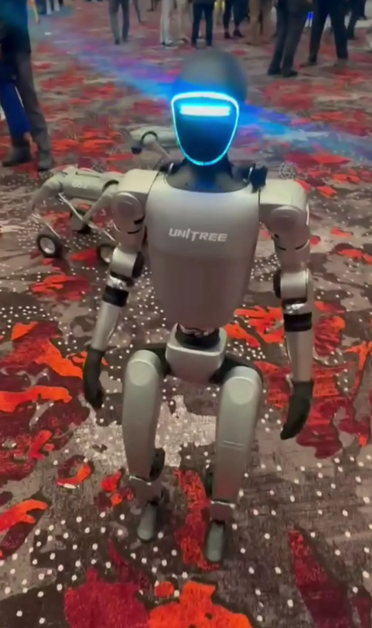 Chinese military researchers are studying humanoid robots for reconnaissance, logistics and potential battlefield applications. Pictured: a Unitree G1 humanoid robot.