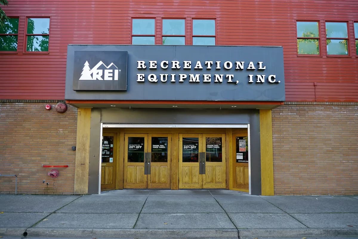 An REI outdoor gear store.