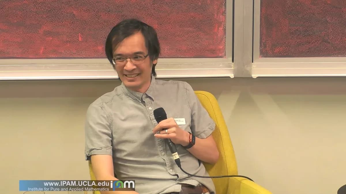 Mathematician Terence Tao speaking during an IPAM fireside chat in 2026