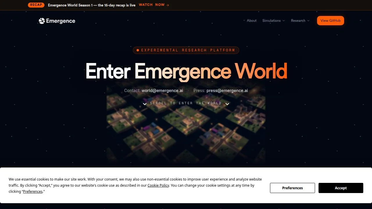 Emergence World opengraph graphic