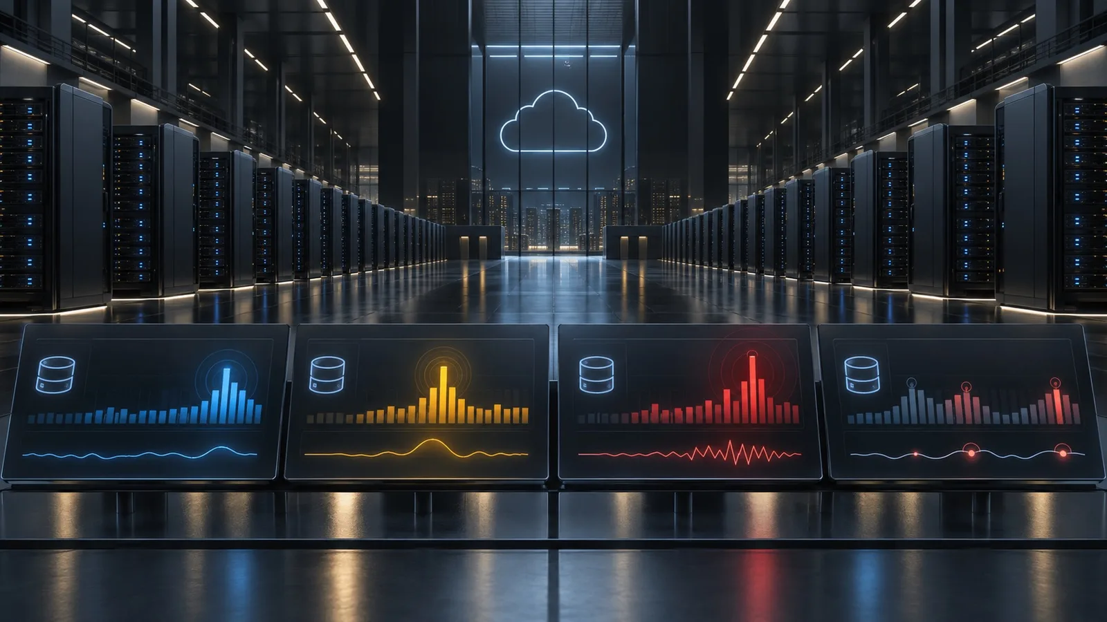 Four anomaly dashboards monitoring storage systems in a large data center