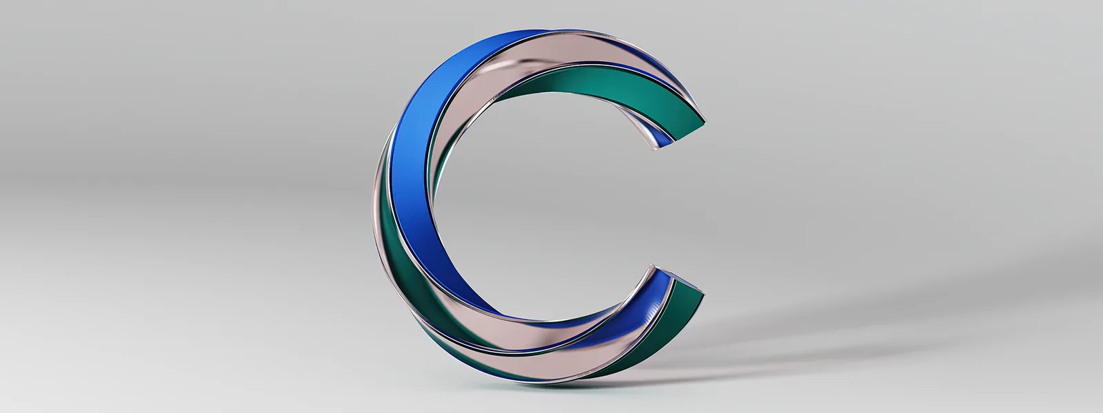 IBM study artwork showing an iridescent ring shaped like the letter C against a light gray background.